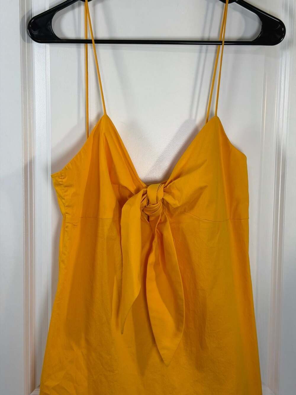 Simon Miller x Mango Bow Cotton Mini Dress Yellow Size 6 - Picture 3 of 10